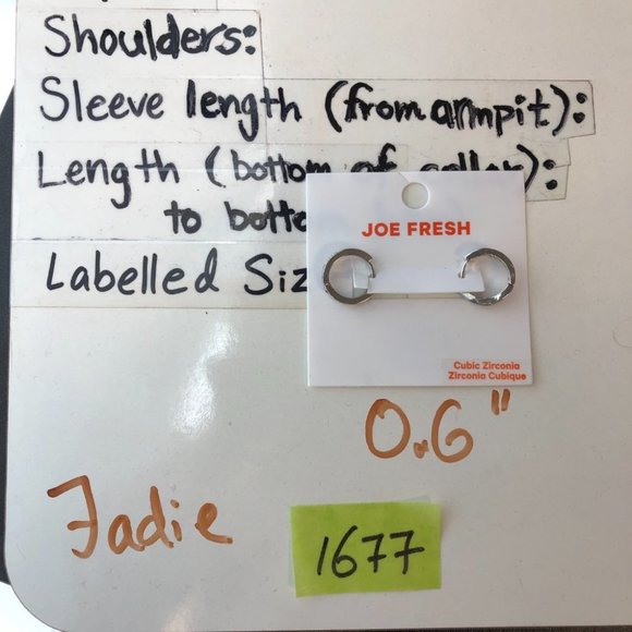 NWT Joe Fresh Silver-Toned Cubic Zirconia Small Hoop Earrings - Picture 9 of 9